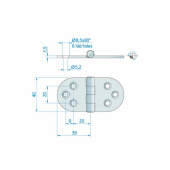 Gångjärn Rostfritt 78x40 mm Gångjärn Rostfritt 78x40 mm