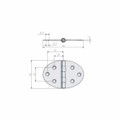 Gångjärn Ellips 62x90 mm Gångjärn Ellips 62x90 mm