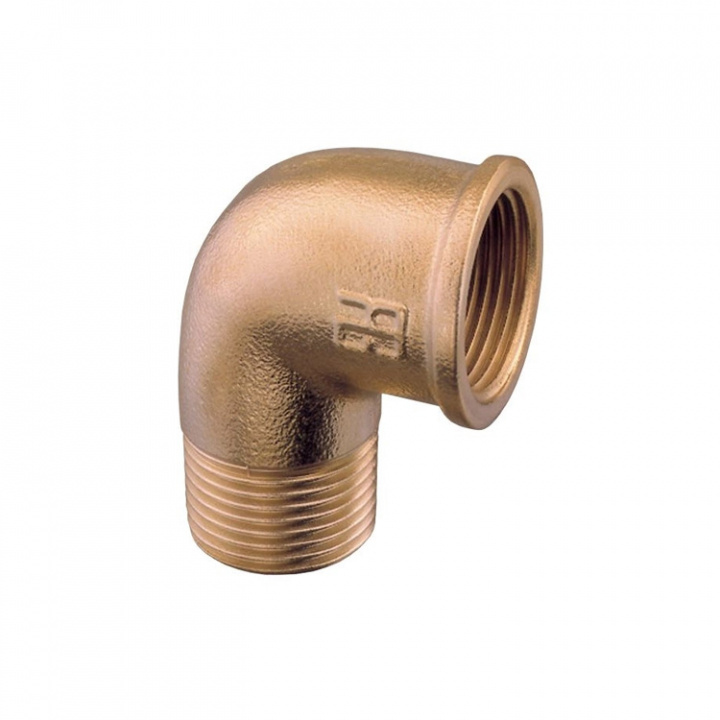 Mässingslangstos 90° Med In/Utvändig Gänga