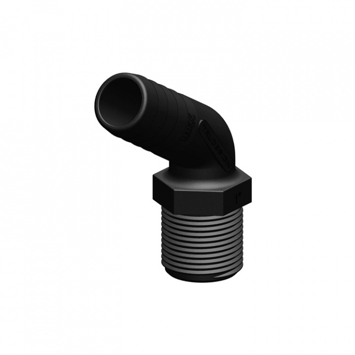 Slangkoppling Hane Vinklad 120° Komposit Svart