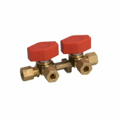 Gasolkran Mässing Dubbel 8 mm Gasolkran Mässing Dubbel 8 mm