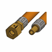 Gasolslang 40 cm Ändar: Ø8 mm Rör + 8 mm Sockel Gasolslang 40 cm Ändar: Ø8 mm Rör + 8 mm Sockel
