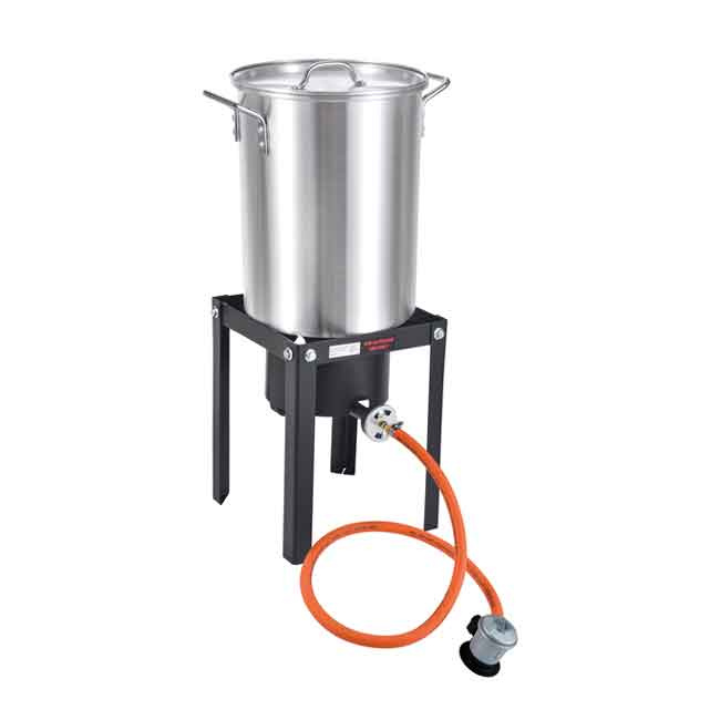 Krabb/Musselkokare 32L Med Gasbrännare & Stativ