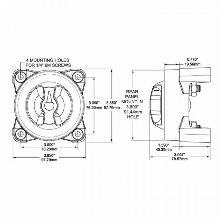 Huvudströmbrytare 3-pos 350A