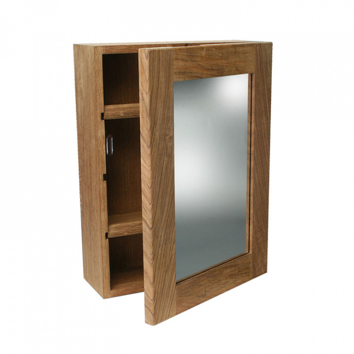 Toalettskåp Med Spegeldörr Teak