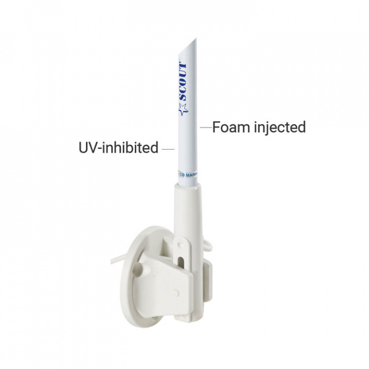 KM-22 BS VHF-Antenn Med Fällbart Fäste Vit