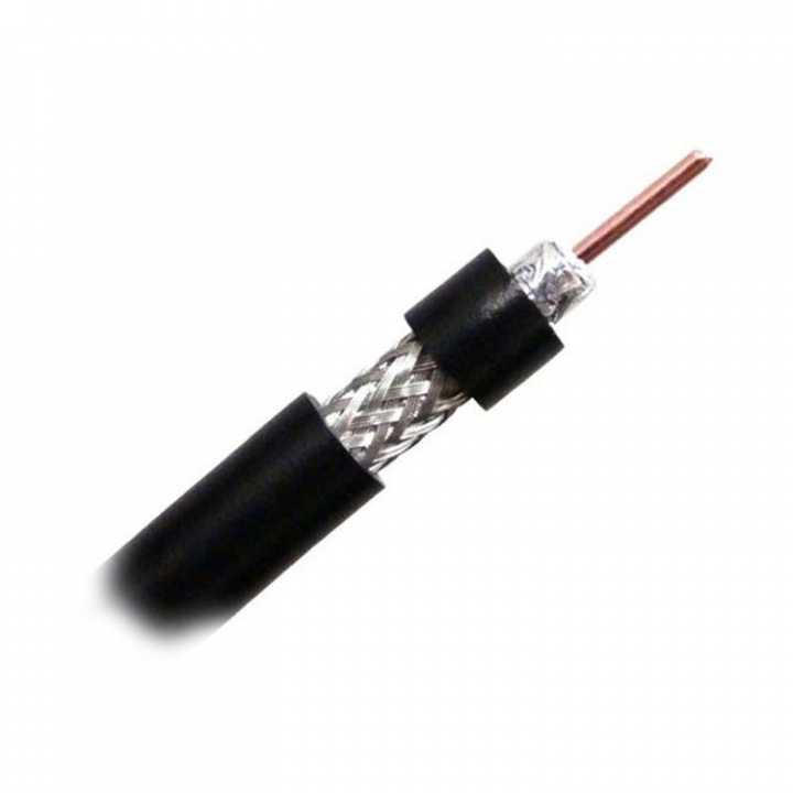 VHF-Kabel RG58 SLL Svart 6 mm x 100 m