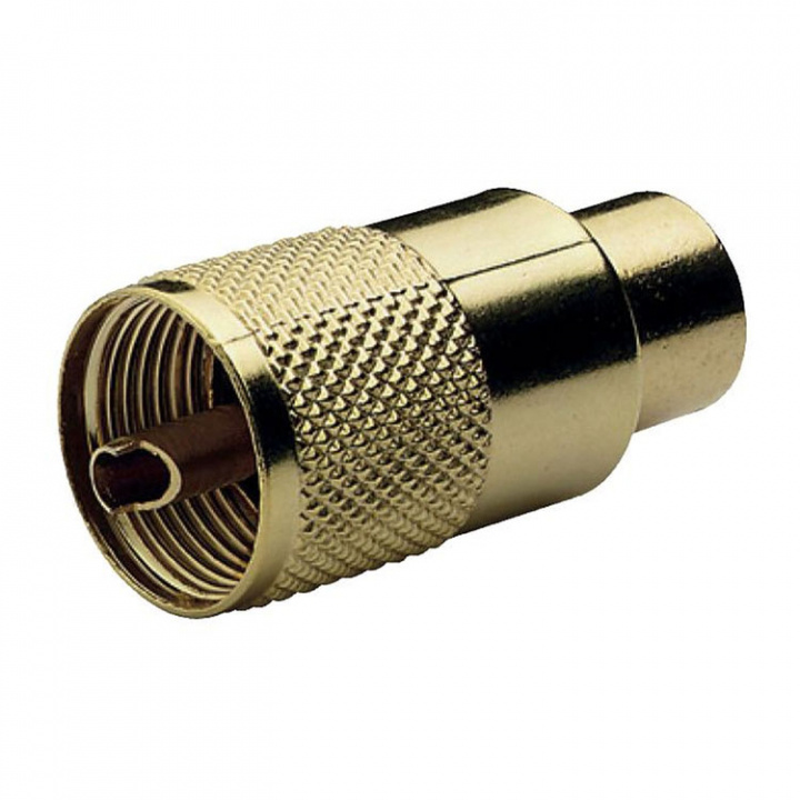 VHF-kontakt PL259 Till 10mm Kabel (RG213) Guldpläterad