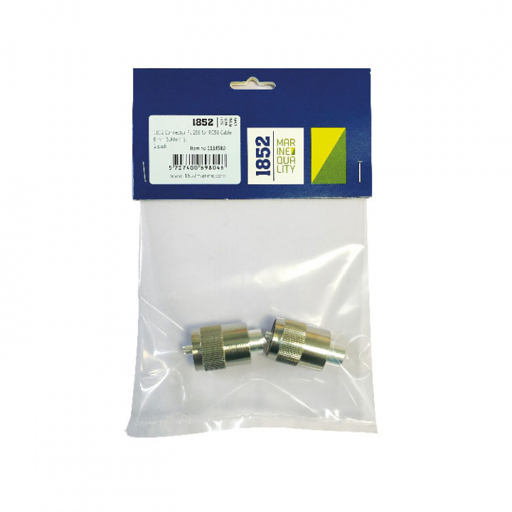VHF-Kontakt PL259 För 6 mm Kabel/Lödning 2-Pack