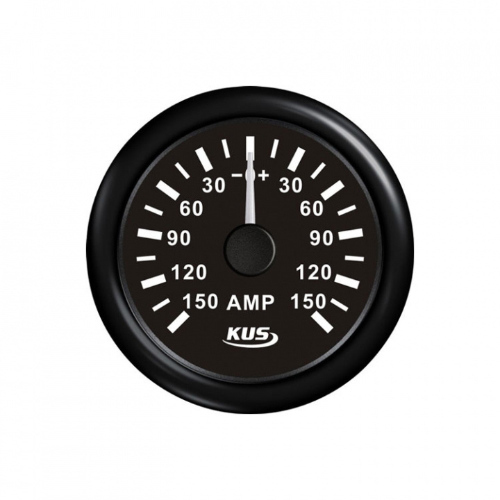 Amperemätare Svart Med 150Amp Shunt 12/24V