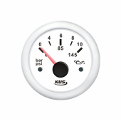 Oljetryckmätare Vit 0-10 Bar 12/24V Oljetryckmätare Vit 0-10 Bar 12/24V