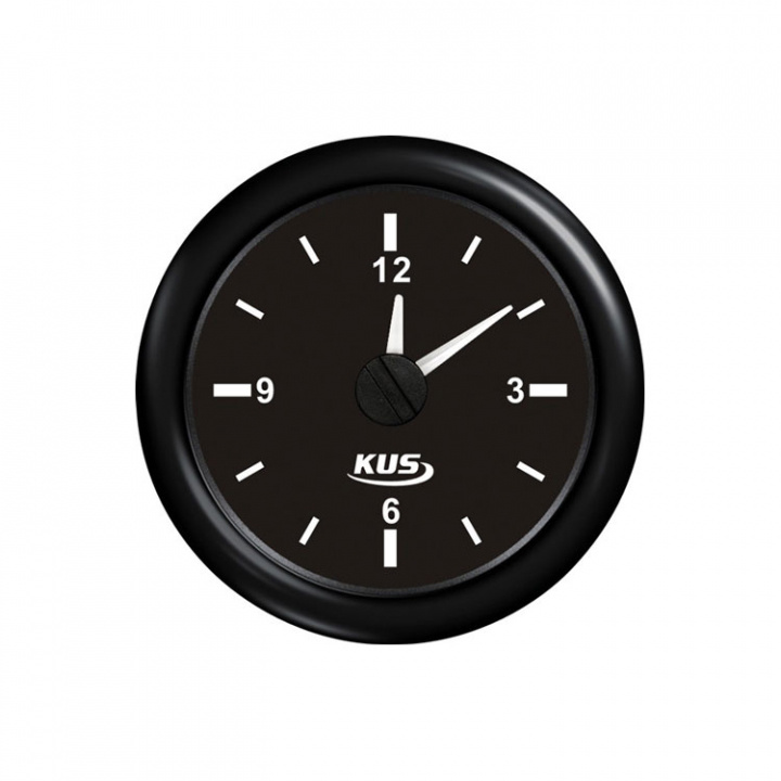 Klocka Svart 12/24V