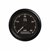 Varvmätare Diesel 0-4000 RPM Med Timräknare Svart 12/24V Varvmätare Diesel 0-4000 RPM Med Timräknare Svart 12/24V