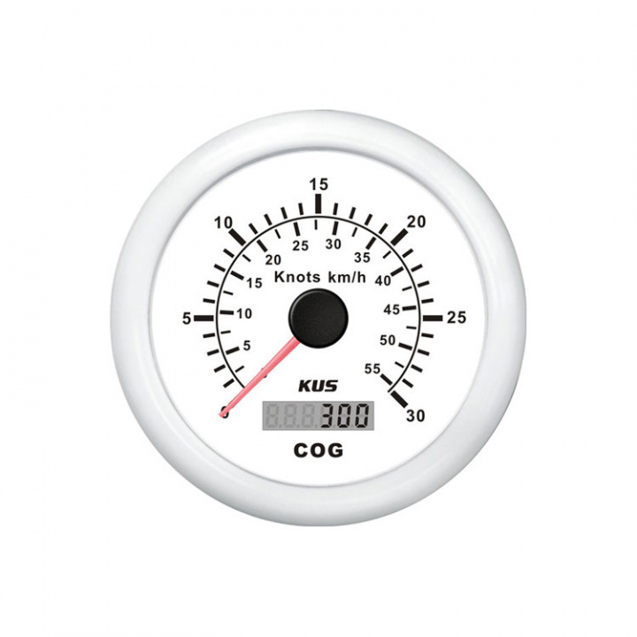 GPS Logg 0-30 Knop Vit 12/24V