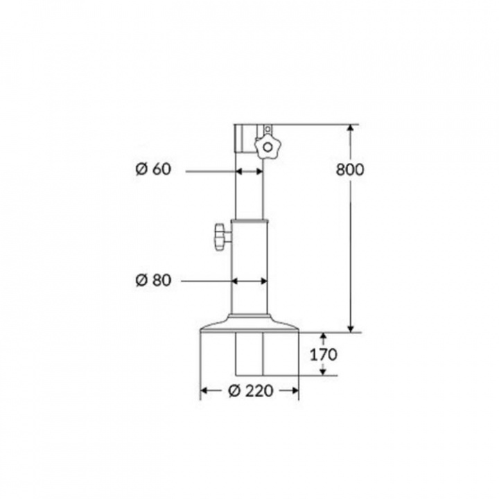 Bordstativ Justerbar Ø 80 mm
