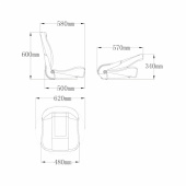 CP48 Fällbar Båtstol Svart/Brunröd CP48 Fällbar Båtstol Svart/Brunröd