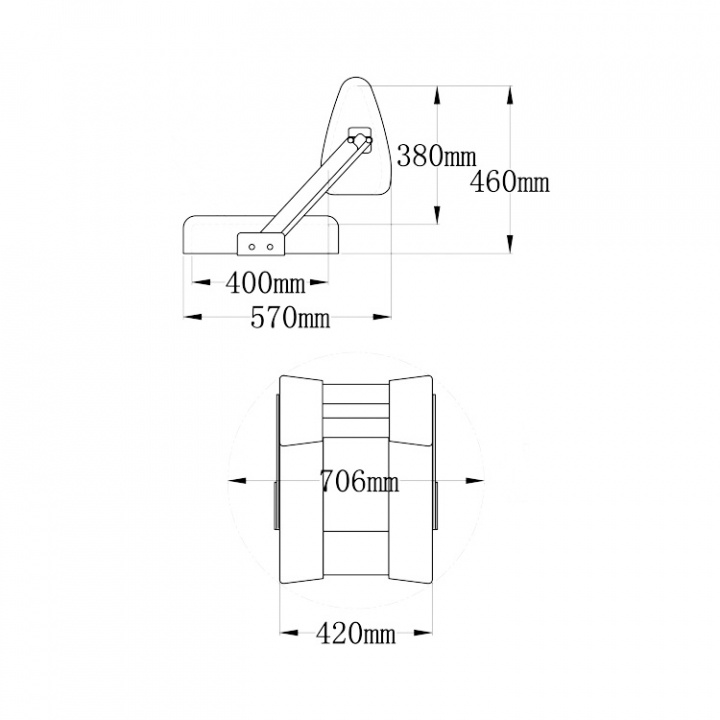 ST45 Delux Båtstol Svart/Ljusgrå