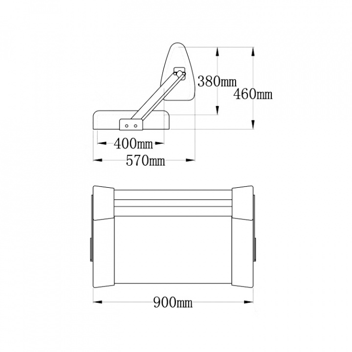 ST90 Delux Dubbelsoffa Svart/Ljusgrå