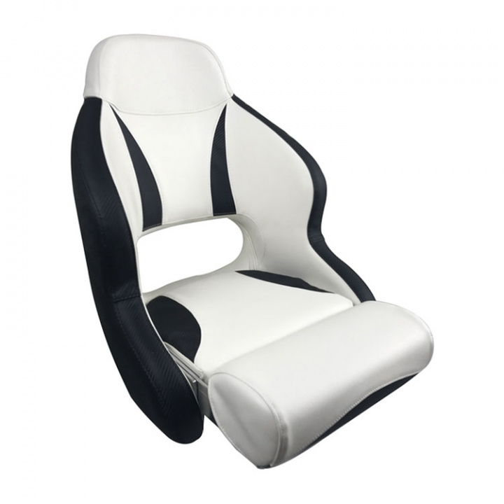 H52 Deluxe Sport Flip Up Stol Vit/Carbon Svart