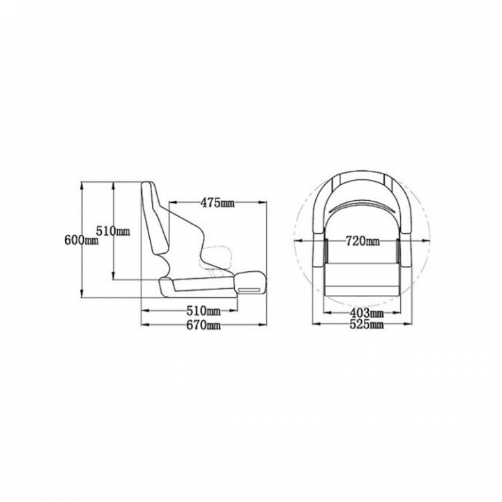 H52 Deluxe Sport Flip Up Stol Vit/Carbon Svart