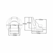 RM52 Båtstol Med Flip Up-Puff Carbongrå/Svart RM52 Båtstol Med Flip Up-Puff Carbongrå/Svart