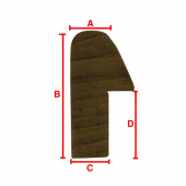 Kantlist Teak Vinkelprofil 2000 mm Kantlist Teak Vinkelprofil 2000 mm