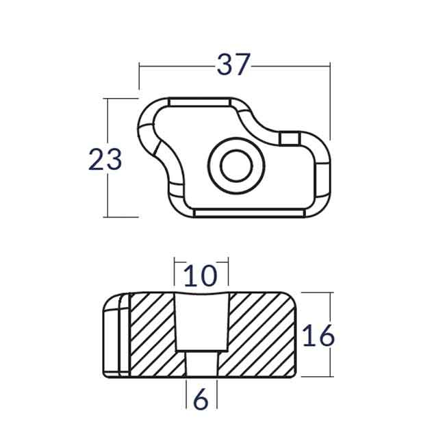 Zinkanod Flex-o-fold 2-bladig Komposit-propp #119