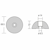Zinkanod Till Flex-o-fold Ø69.5mm (tidigare 1141434)
