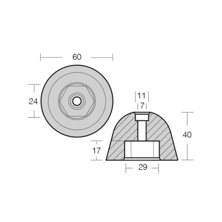 Zink Till Vetus Bogpropeller