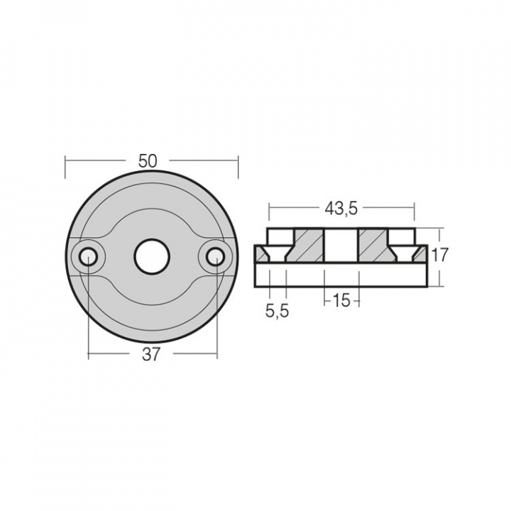 Zink Till Vetus Bogpropeller KGF 35