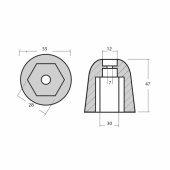 Zink Till Vetus Bogpropeller KGF 125 & 160 Zink Till Vetus Bogpropeller KGF 125 & 160
