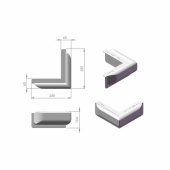 Kajfender 90 Vinkel Vit 25x10x6 cm Kajfender 90 Vinkel Vit 25x10x6 cm