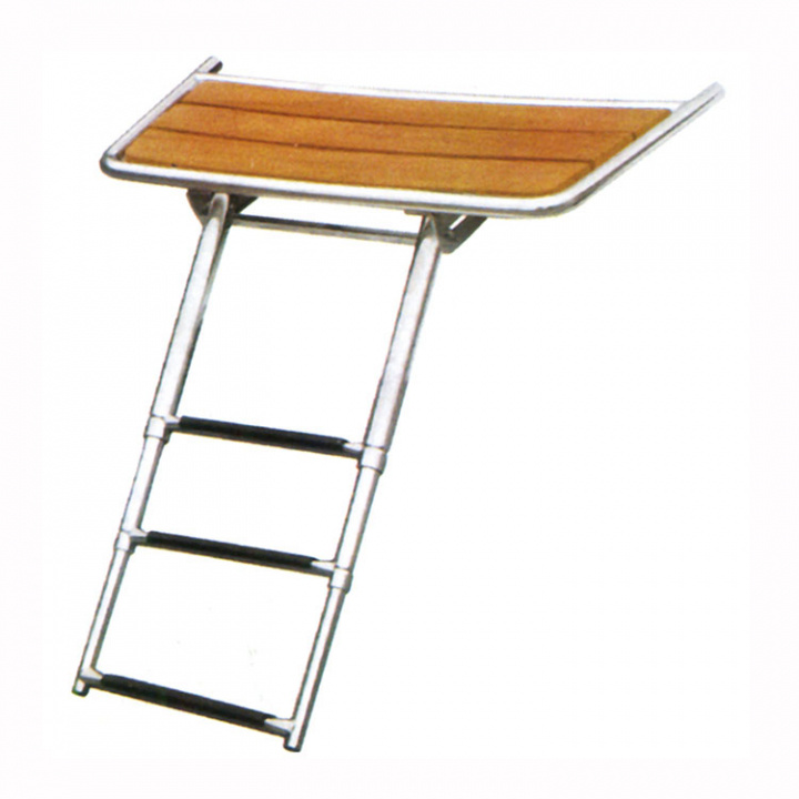 Badplattform Teleskopstege 3 Steg 84x38 cm Ø25 mm Rör