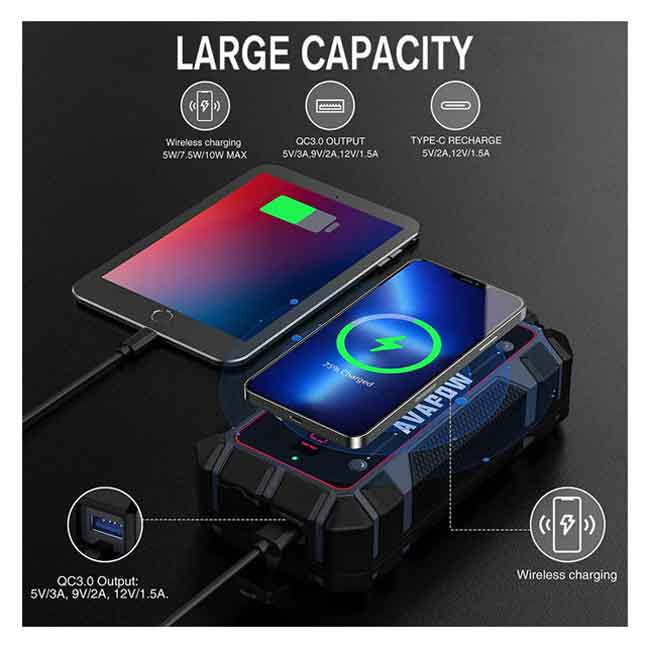 Avapow Jumpstarter A9 Plus Inklusive Väska 2000A 12V