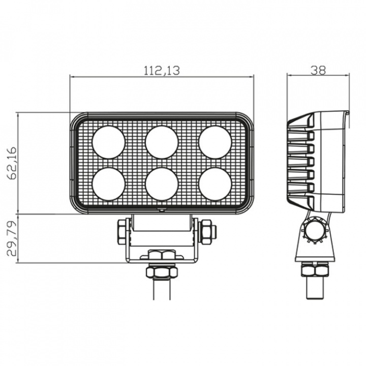 LED Strålkastare 10-30V DC, 753 lm