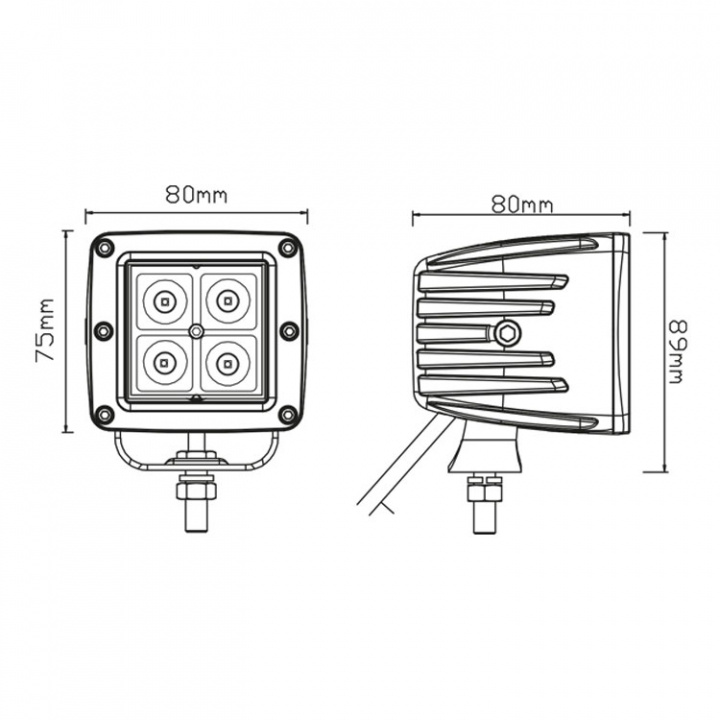 Däcksbelysning LED 10-30V DC, 1080 lm