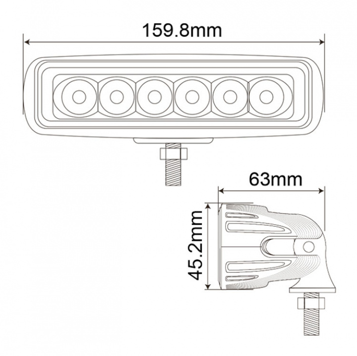 Däcksbelysning LED 10-30V DC 754lm