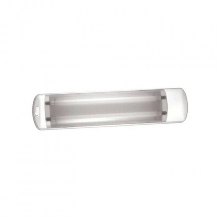 Fluorescerande Armatur Vit 12V/2x8W 410x65x35 mm
