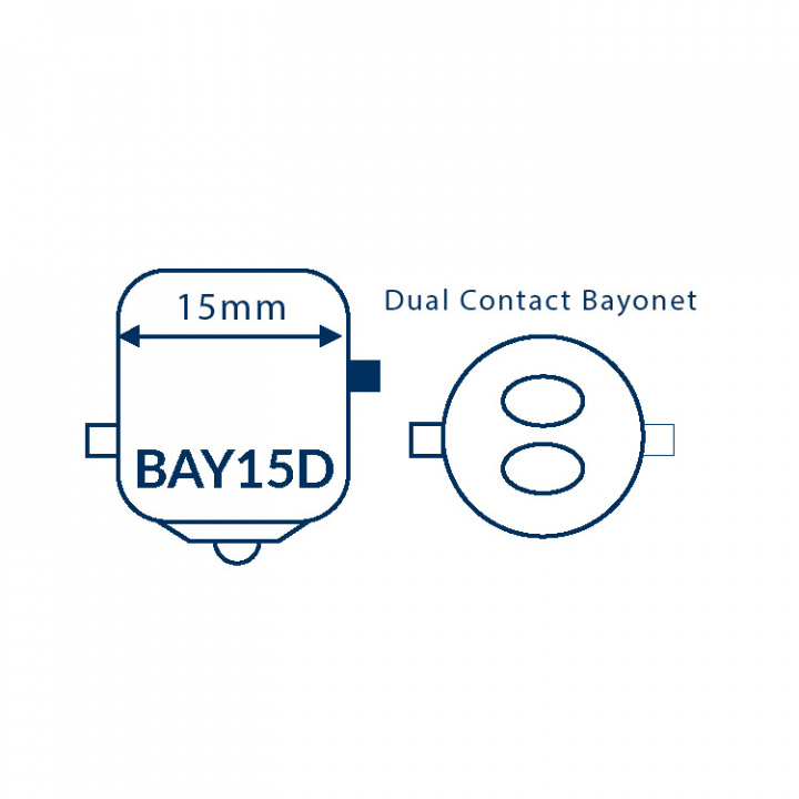 LED-Lanternlampa BAY15D 10-36Vdc Ø23x55 mm 2-pack