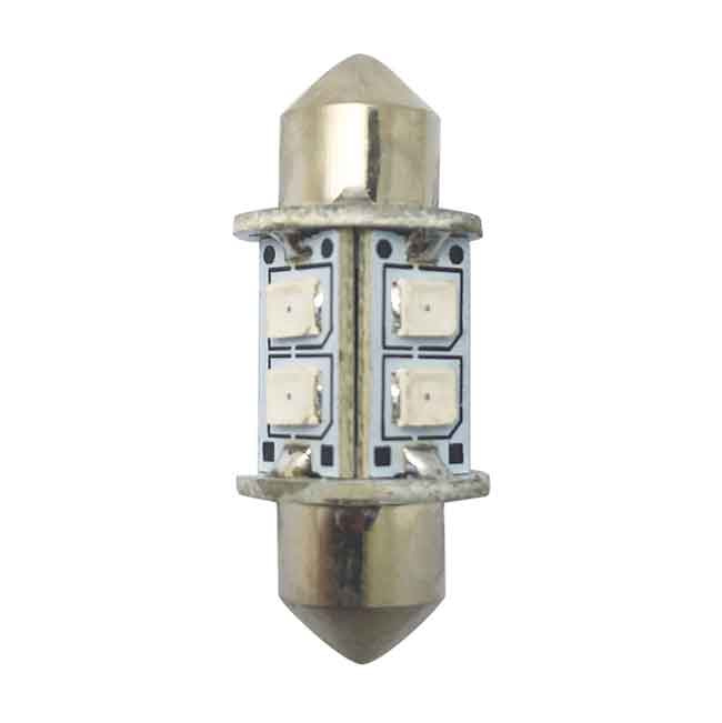 LED Spollampa 10-36Vdc Röd 31 mm 2-pack
