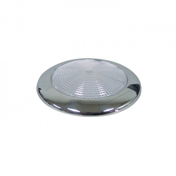 LED-Taklampa Rostfri Vit/Röd 12V Ø 94 mm