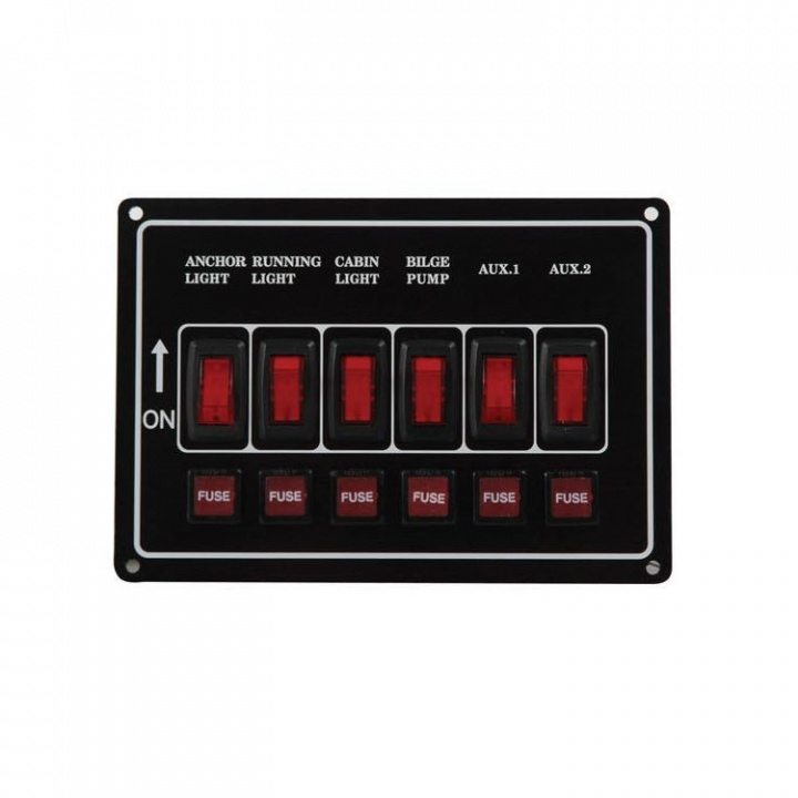 Strömpanel 6 Kontakter 12V