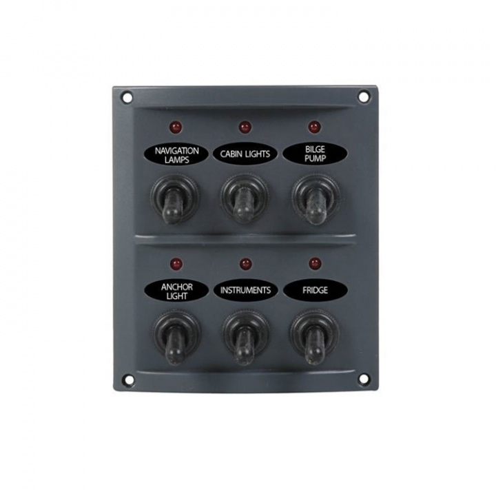 Elpanel Med 6 Kontakter & Lampor 15A