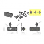 Panel Dubbla USB-uttag Och Amperemätare Panel Dubbla USB-uttag Och Amperemätare