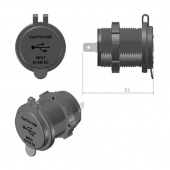 USB-uttag A & C Infällt 12/24V USB-uttag A & C Infällt 12/24V