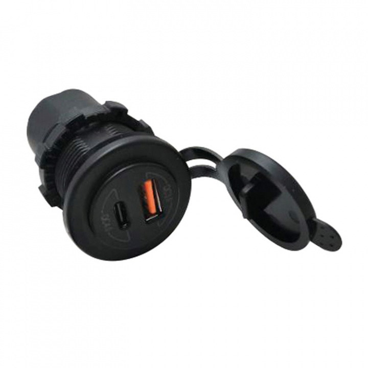 USB-uttag IP65 12/24 V USB TYPE 1/USB C 1 m