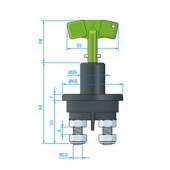 Huvudströmbrytare Gastät 250A 6-24V  Iso 8 Huvudströmbrytare Gastät 250A 6-24V  Iso 8