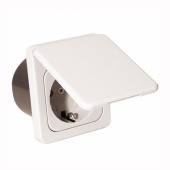 Strömuttag För Inbyggnad 220V Med Lock Vit Strömuttag För Inbyggnad 220V Med Lock Vit