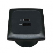 Inbyggd Kontakt 12/24V USB-A Och USB-C Svart Inbyggd Kontakt 12/24V USB-A Och USB-C Svart