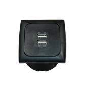 USB-A Uttag För Inbyggnad Svart 12/24V USB-A Uttag För Inbyggnad Svart 12/24V